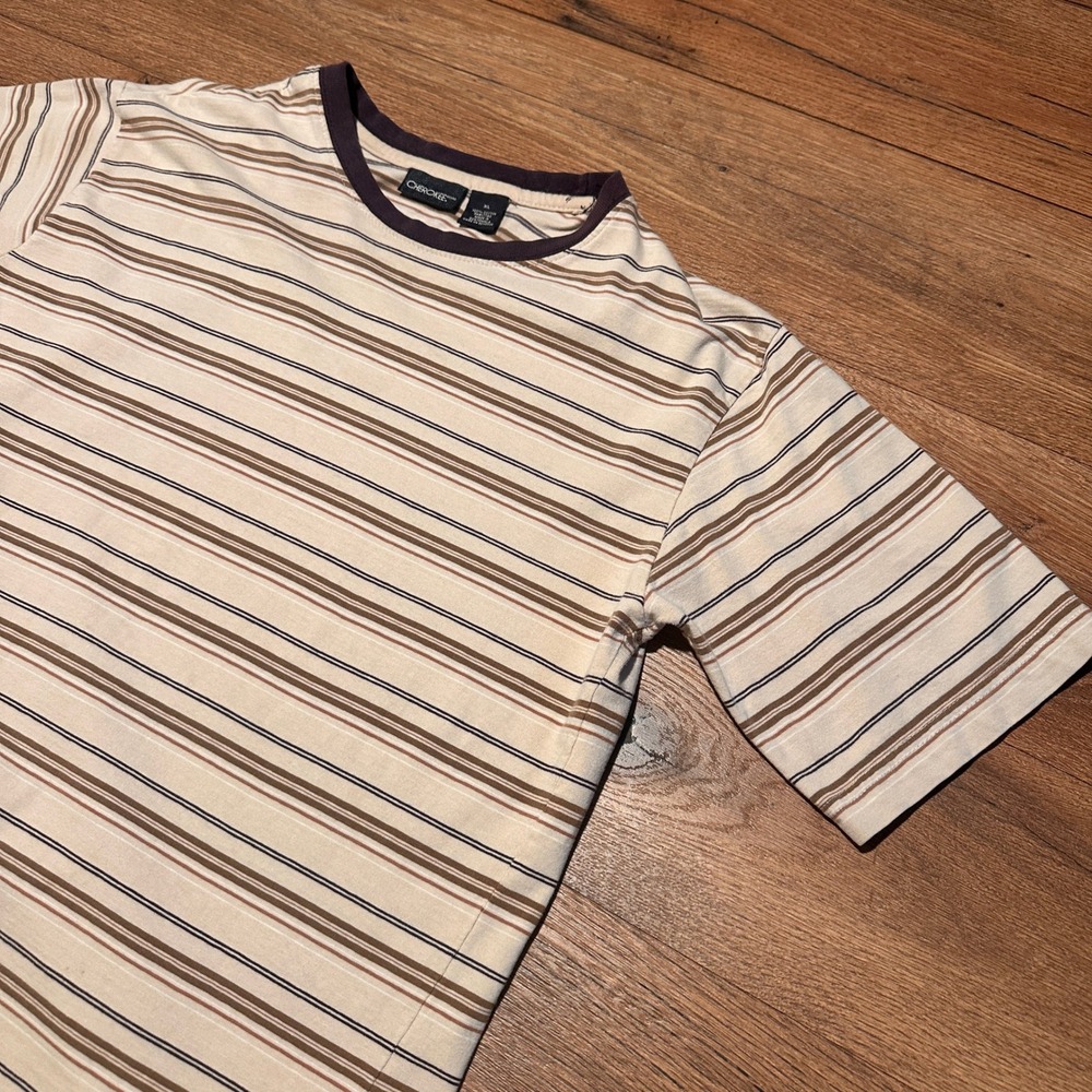 Vintage Cherokee Brown Striped Ringer T Shirt Women XL